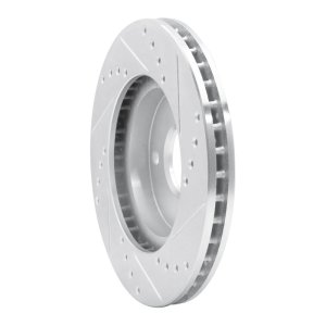 Ford Contour Brake Rotor (1) - Front Left - R1 Concepts - Drilled & Slotted - Silver - `95-`04